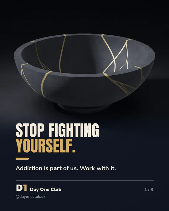 Day One Club post: Stop fighting yourself